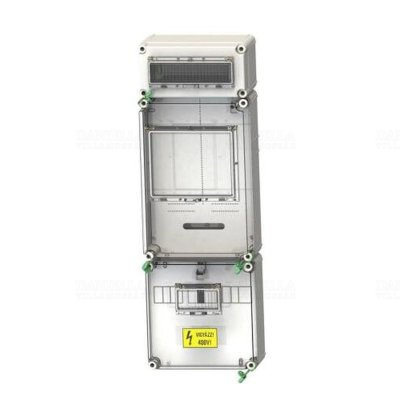 PVT 3075 Fm-SZ ÁK 12 fogyasztásmérő szekrény, 1 vagy 3 fázisú mérő számára, szabadvezetékes, 80A mindennapszaki, 12 modulos elosztóval