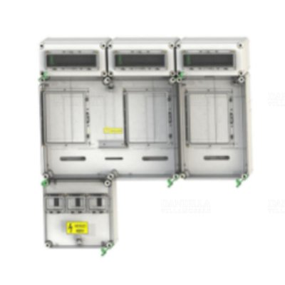 PVT 7590 Á-V-H Fm-SZ ÁK fogyasztásmérő szekrény, 1 vagy 3 fázisú általános és vezérelt és H-tarifás méréshez, szabadvezetékes,földelősínes modullal