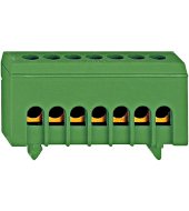 PE kapocs blokk, 7x10/16mm², 63A, zöld/sárga, szigetelt
